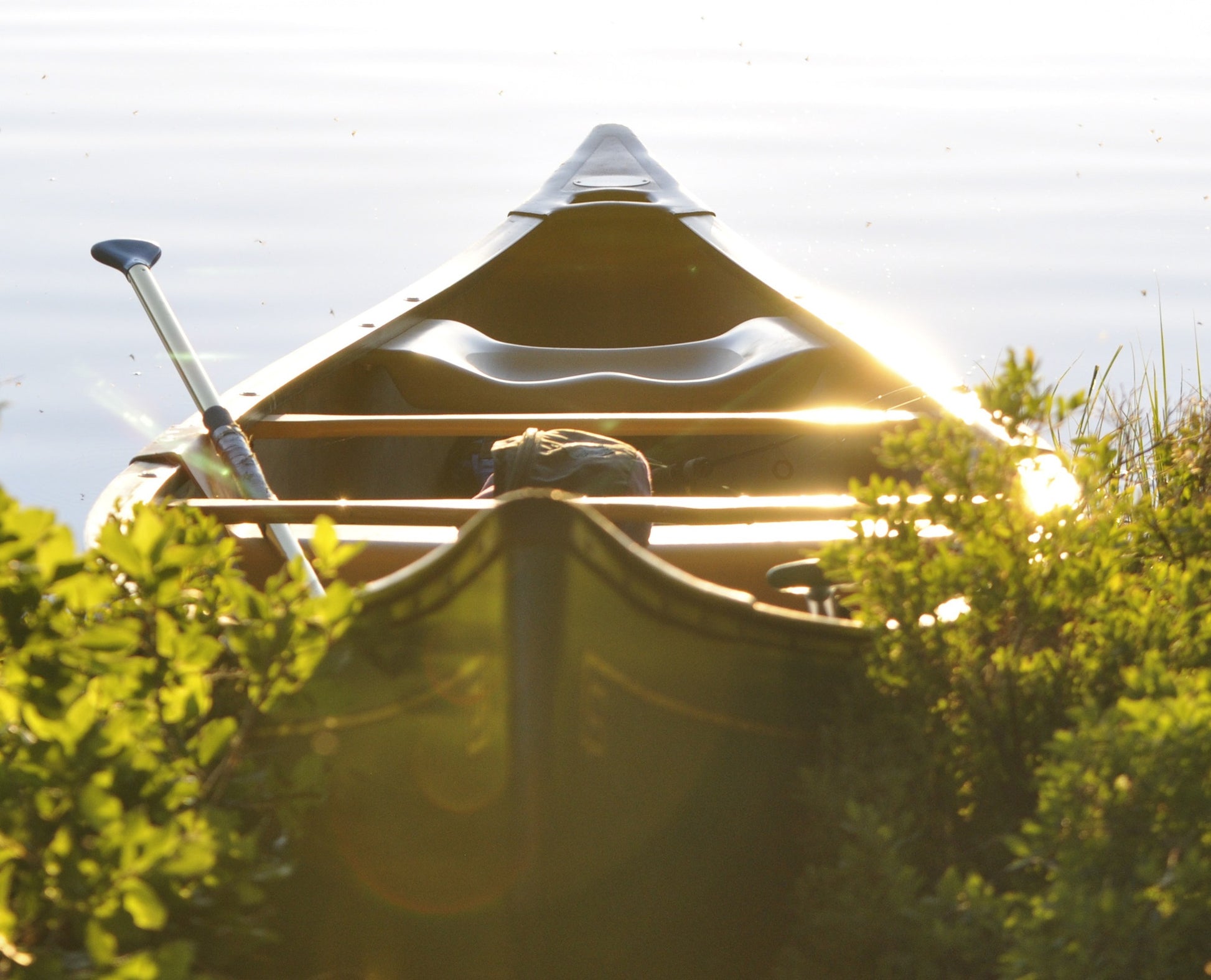 camouflage paint canoe